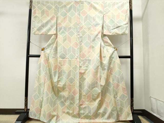 平和屋着物□極上 印傳 紬 単衣 吉祥文 逸品 CYAA2610s5