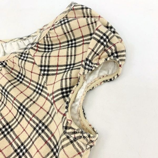 BURBERRY ノバチェック フレンチスリーブ カットソー 38 ベージュ Burberry Blue Label バーバリー ブルーレーベル ノバチェック