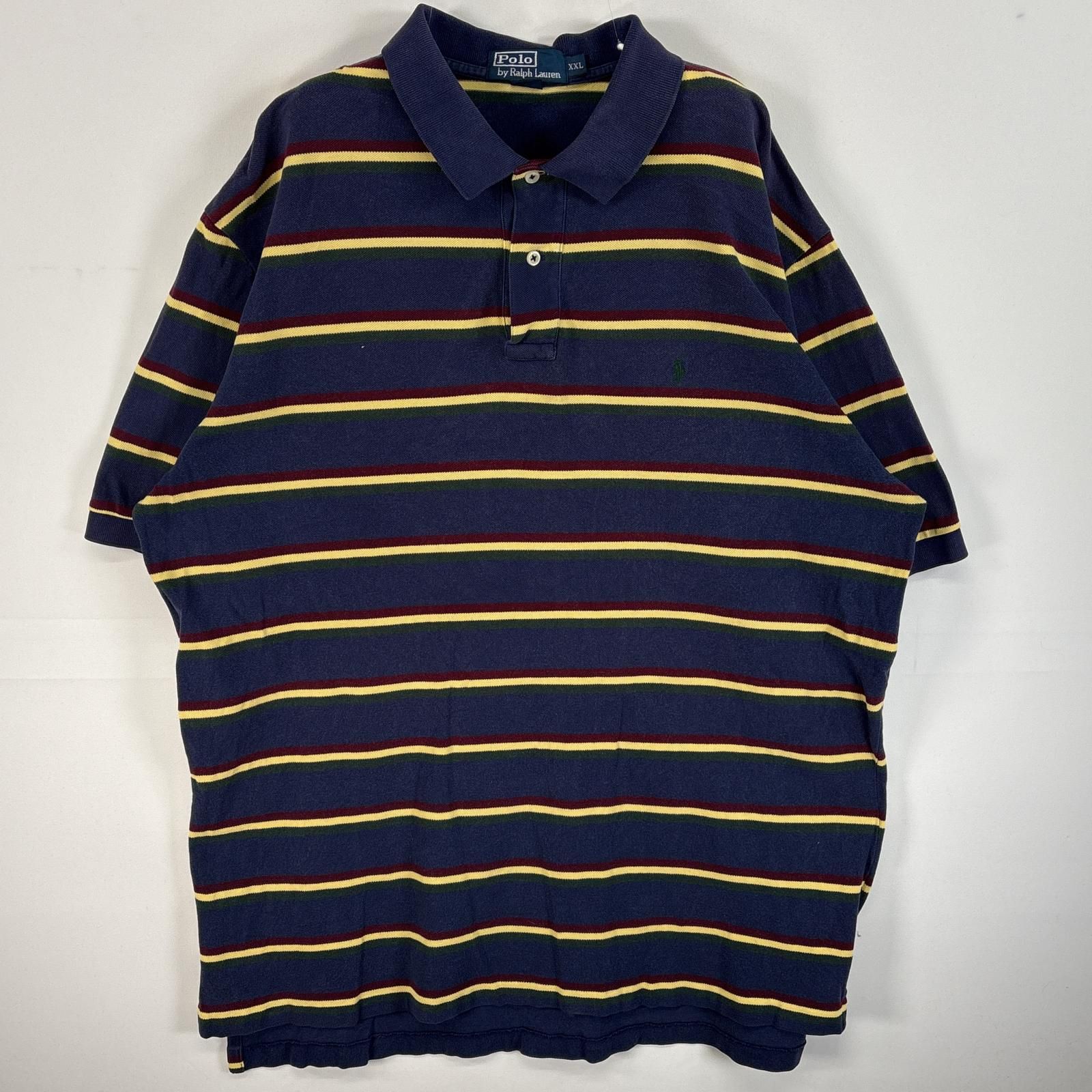 レアデザイン90s US古着○ポロバイラルフローレン ボーダーポロシャツ 2XL 古着 90's/90年代 ポロバイラルフローレン Polo by Ralph Lauren