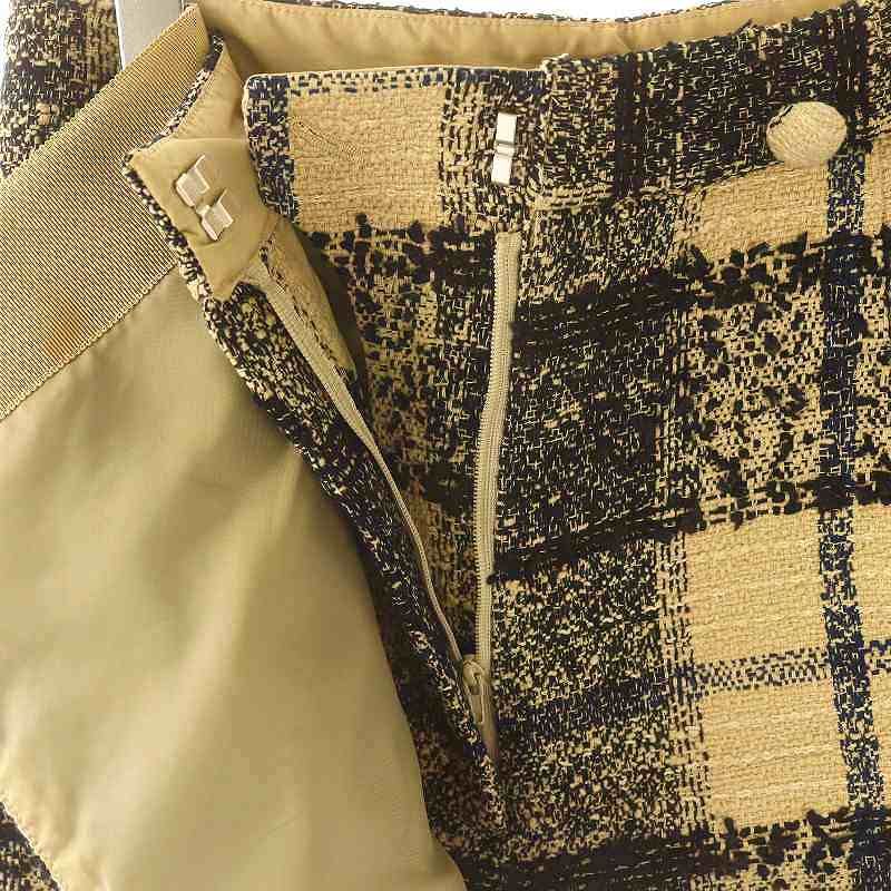 【大人気完売】sheller シェリエツイードチェックラップキュロット シェリエ sheller ツイードチェックラップキュロット パンツ