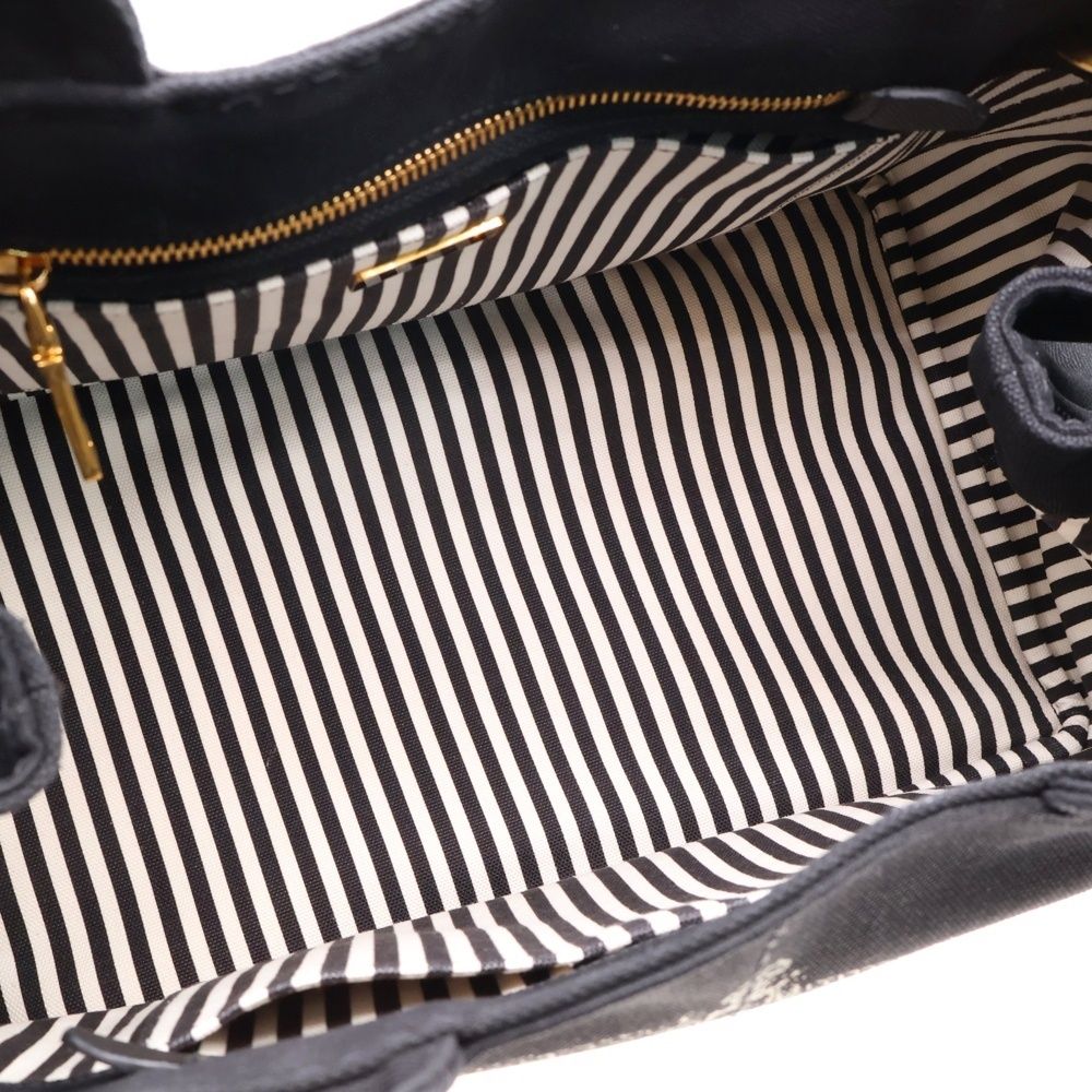 PRADA カナパ スタッズ付き　ブラックキャンバス　M CANAPA プラダ PRADA 2wayキャンバストートバッグ ブラック 黒