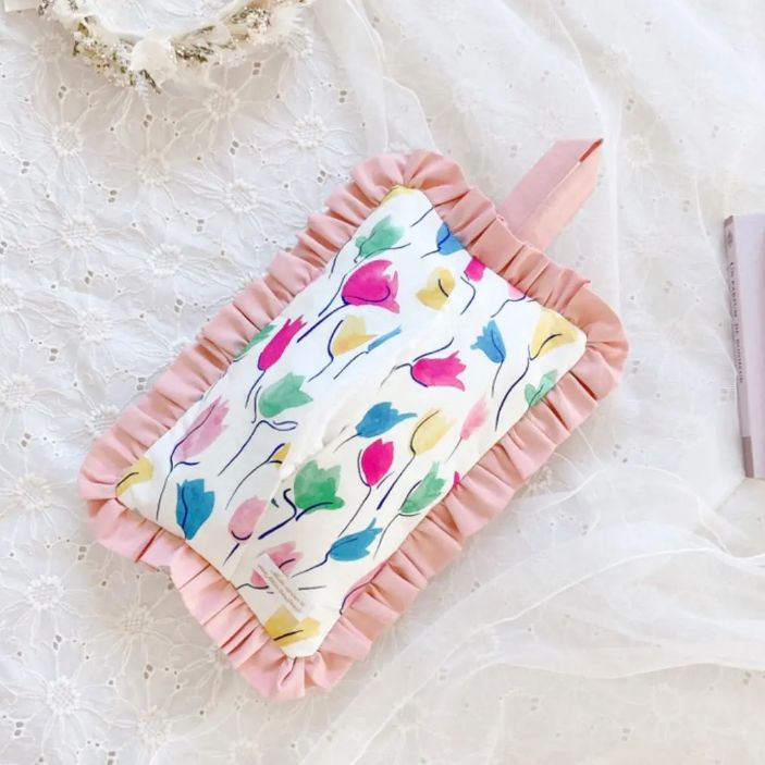 フリルティッシュカバー♡ハンドメイド　リバティ リバティフリルティッシュケース⑥ | iichi 日々の暮らしを