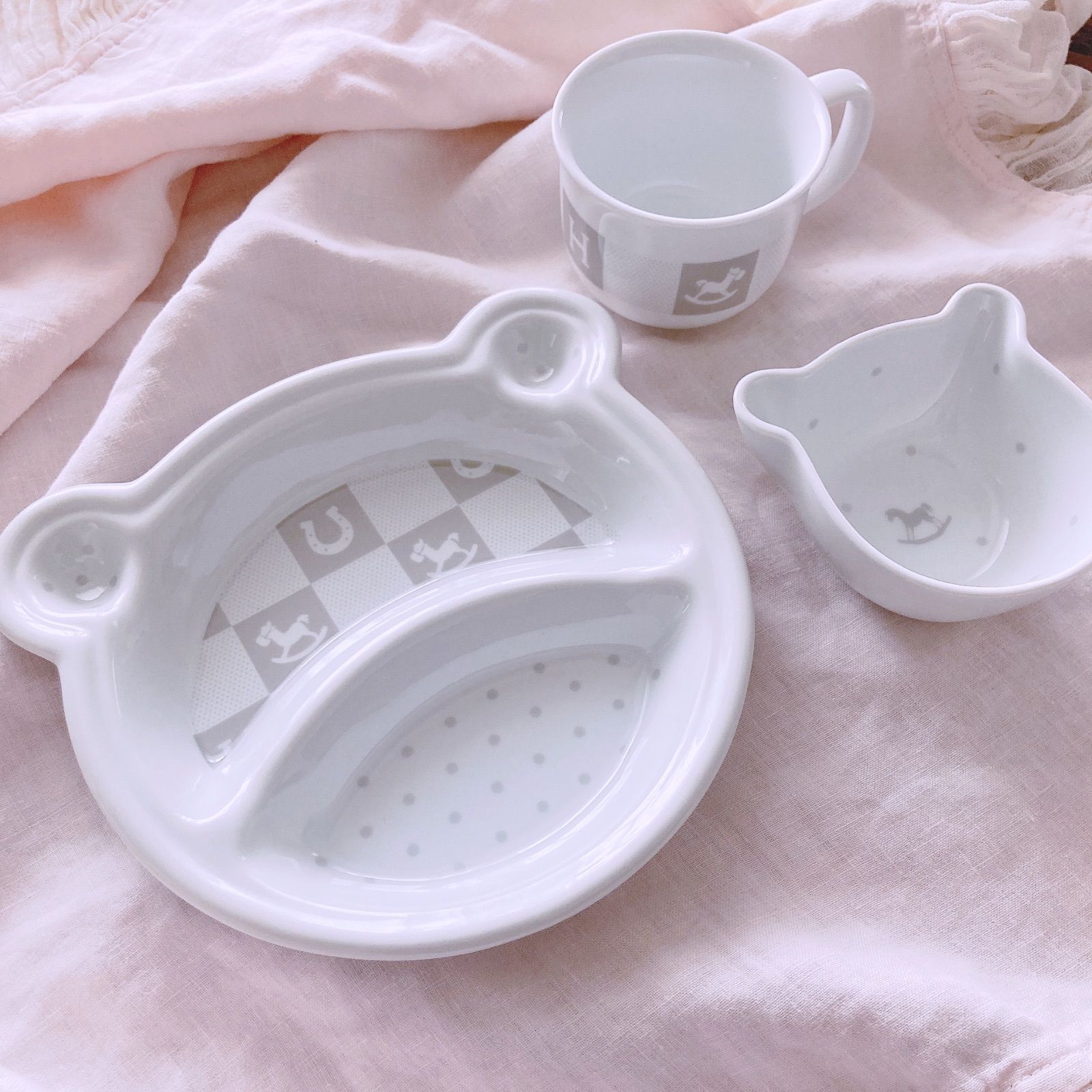ベビー食器3点セット グレー