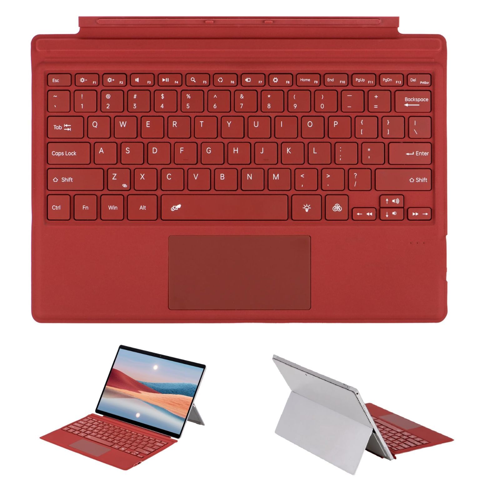 Surface Pro 7|Pro 6 |Pro 5|Pro 4 Pro | Pro 3キーボード 7色バックライト付き タッチパッド マグネット式 Surface 吸着 タブレット ポータブル ワイヤレス スマート キーボード キーボード 薄型
