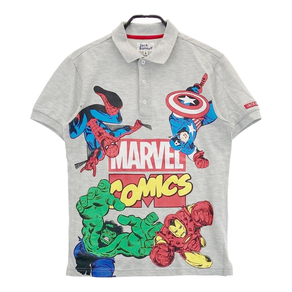 JACK BUNNY ジャックバニー × MARVEL 半袖ポロシャツ グレー系 4 