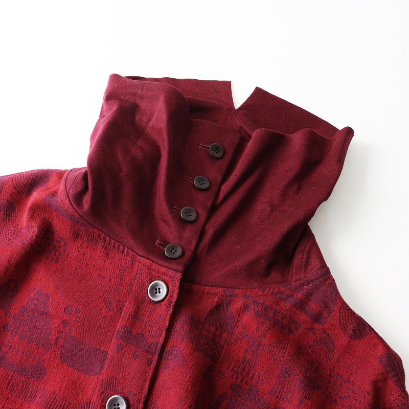 ann吉 ジャガードハイネックワンピースコート