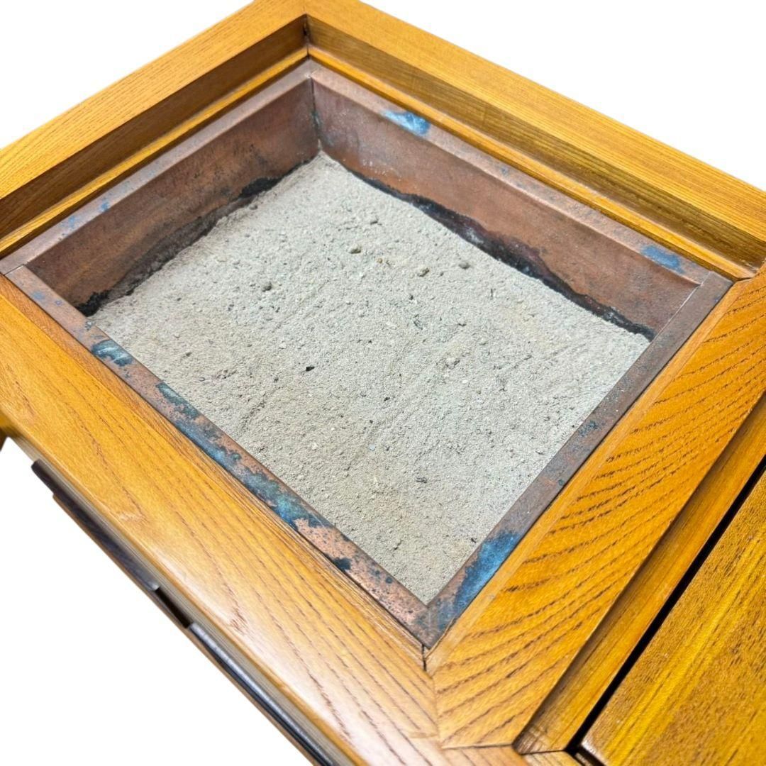 美品　天然木　無垢　関西火鉢　長火鉢　火鉢　囲炉裏　大和火鉢　座卓　ローテーブル 美品】無垢 天然木 関西火鉢 大和火鉢 囲炉裏 長火鉢 火鉢 角火鉢 箱