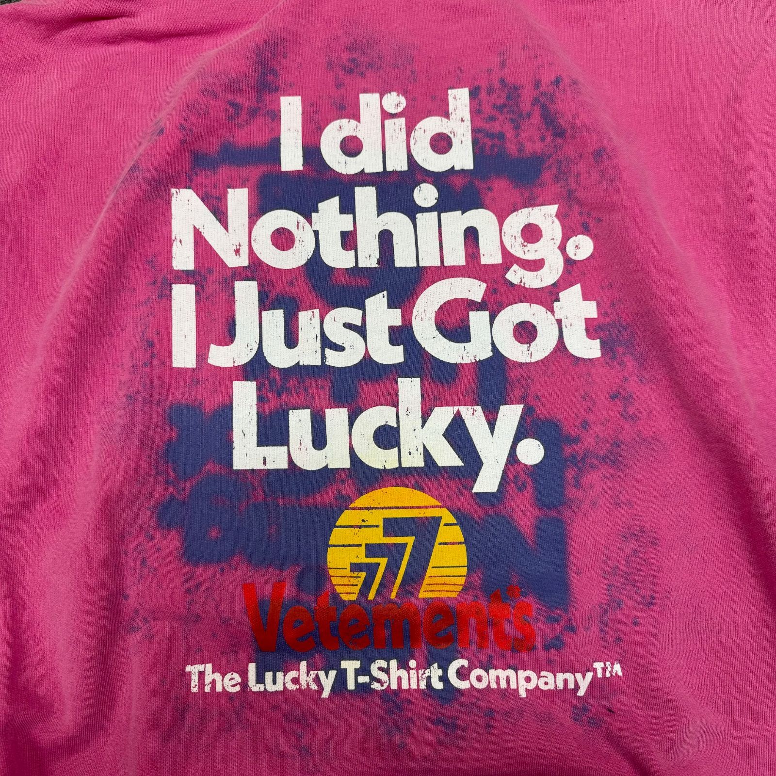 美品 定価145200円 VETEMENTS I GOT LUCKY HOODIE/PINK UA53HD440P 