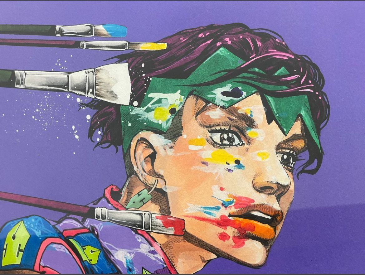 【《新品未使用》JOJO 荒木飛呂彦原画展 岸辺露伴は動かない 高級複製原画 】 希少】美品 ジョジョの奇妙な冒険 「岸辺露伴は動かない」高級 複製