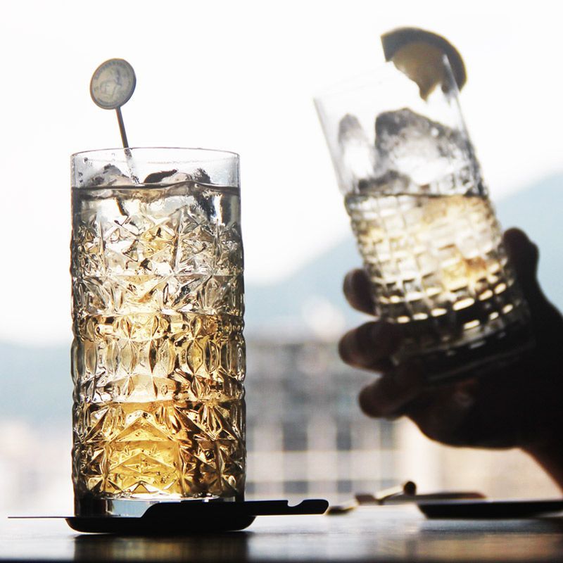 クリスタルガラス ハイボールグラス マドラー＋コースターセット