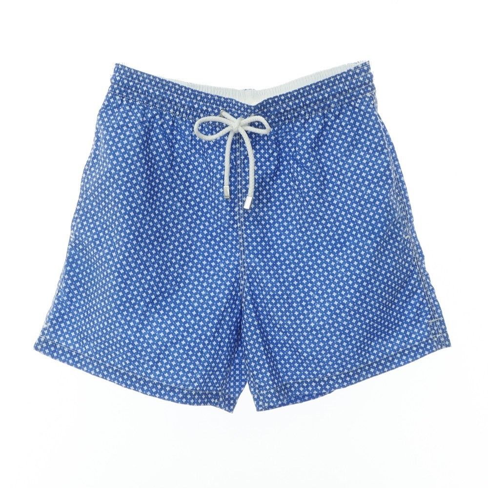 【新品】フィオリオ FIORIO 小紋柄 スイムウェア 水着 ブルーxホワイト【サイズL】【メンズ】