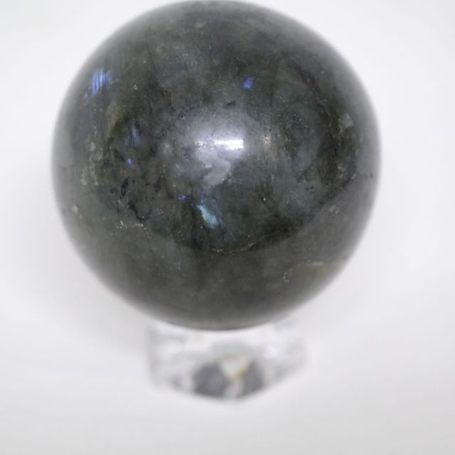 インテリア小物 大玉ラブラドライト丸玉 一点物 約59.8mm(約295g) 台座