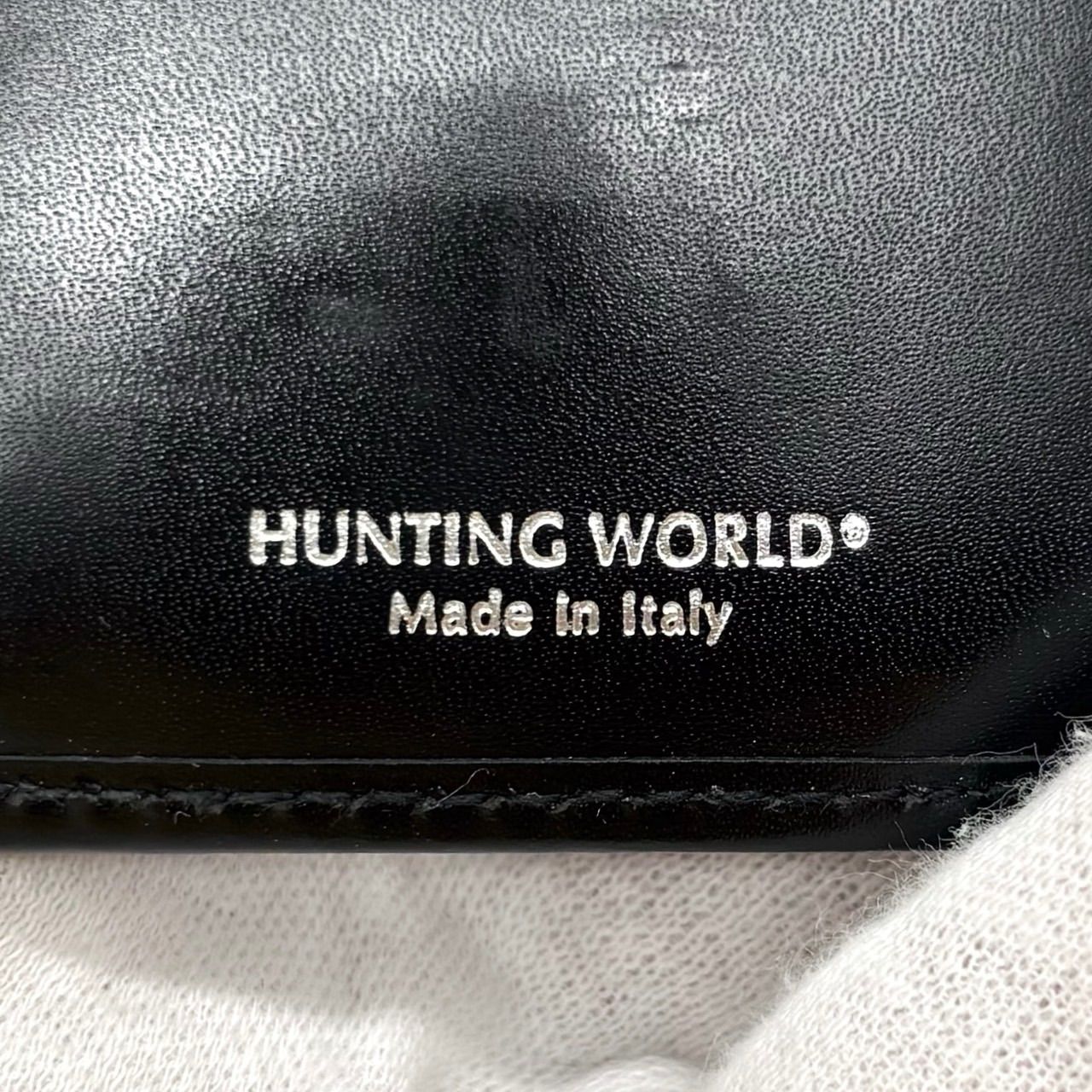 【新品箱付き】ハンティングワールド キーケース 黒 カーフ 6連 本革 ロゴ入り ✨良品✨ HUNTING WORLD ハンティングワールド 6連 キーケース