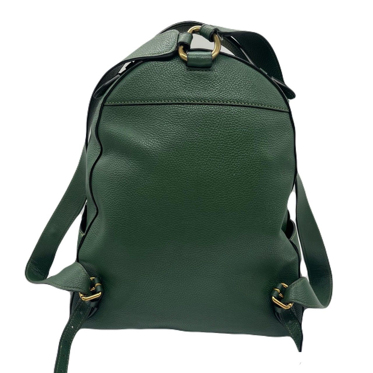 未使用品✨️コーチ バックパック リュック グリーン ターンロック 35608 希少色<!-利用不可文字-!>COACH リュック ターンロック レザー 緑 大