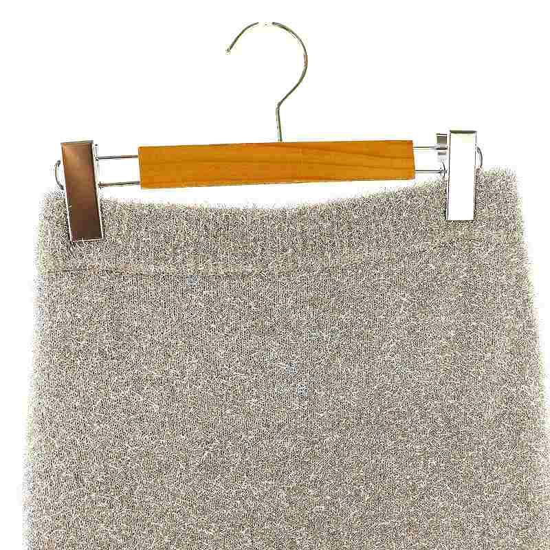 Sea Room lynn シルバー シャギーラメロングタイトスカート S シールームリン SeaRoomLynn GlitterシャギーYarnStraight