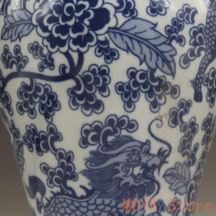 青花釉下彩麒麟花将軍缶 賞物観賞瓶 景徳鎮 陶磁器 現代工芸品 美術品 置物 青花釉下彩麒麟花将軍缶 景徳鎮 陶磁器 装飾品 現代工芸品 美術