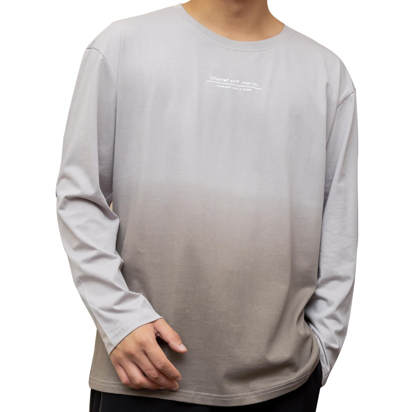 【数量限定】長袖Tシャツ 大きいサイズ グラデーション 長袖 おしゃれ ゆったり メンズ ビッグシルエット秋服 tシャツ メンズ [ATCGAUG] ロングtシャツ