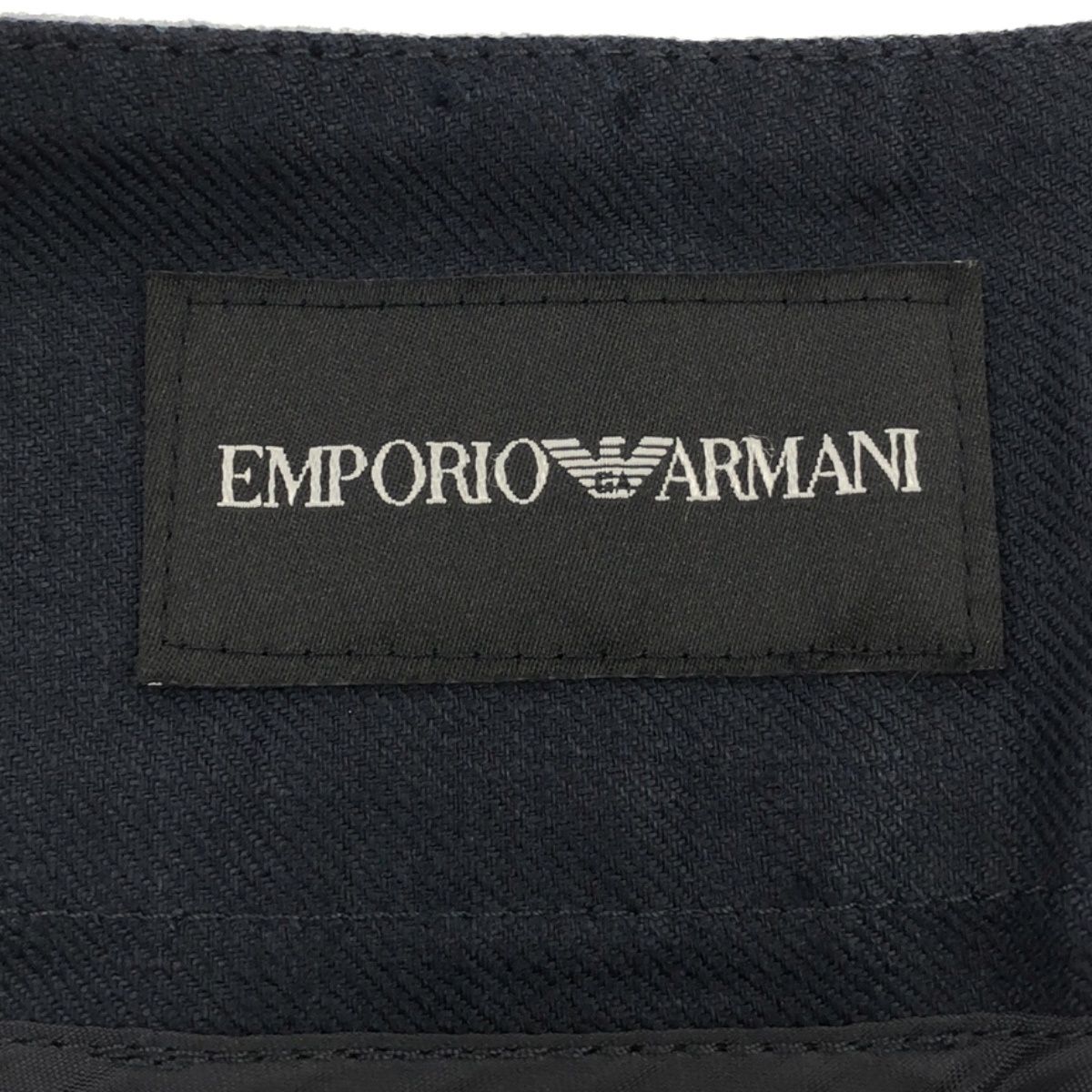 EMPORIO ARMANI エンポリオアルマーニ 19AW 2タックリネンバギートラウザーパンツ 5NP24T 52012 ネイビー 40