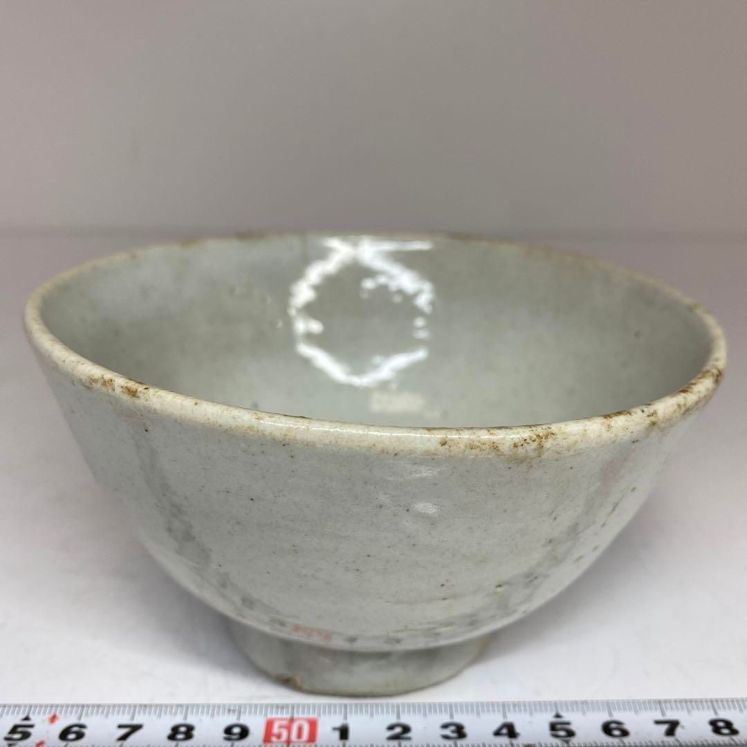 朝鮮古美術 李朝白磁茶碗 F 直径13.2cm 東H5-0903②タニチ