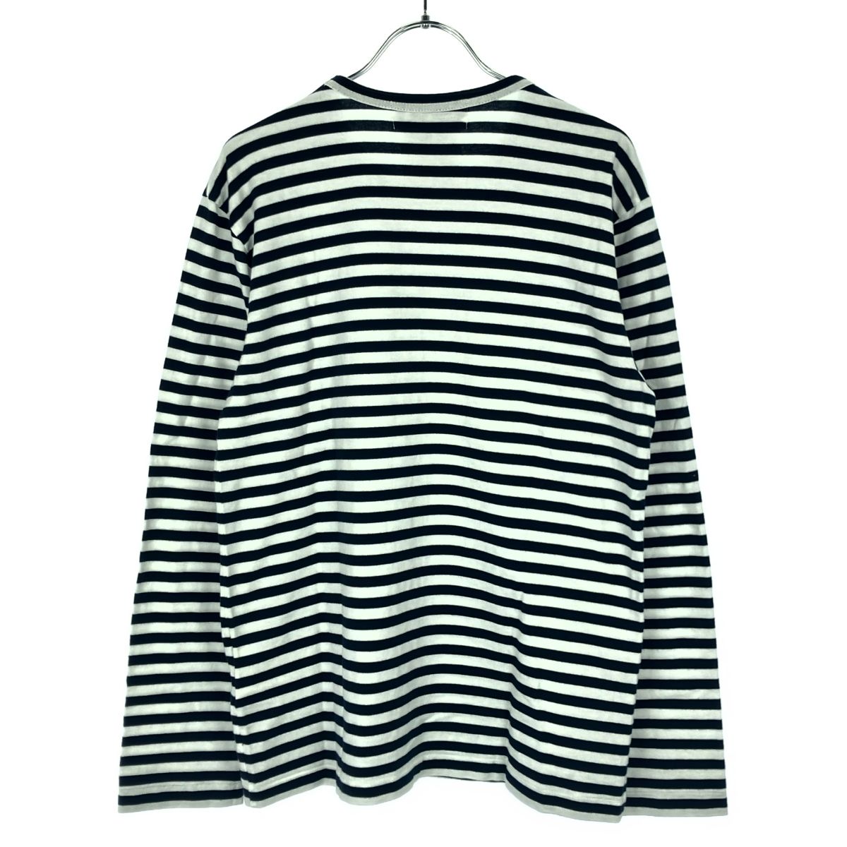 CDG / 19SS/ロゴボーダークルーネックロングスリーブTシャ/XL/コットン/ホワイト/ボーダー/SZ-T004 CDG by COMME des GARCONS シーディージーバイコムデギャルソン ロゴ