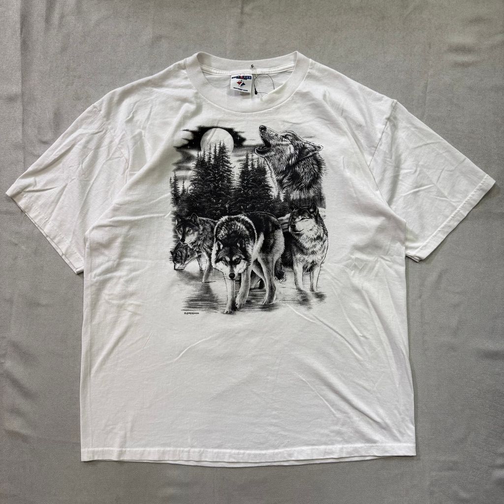 JERZEES springhill ジャージーズ 狼 ウルフ アニマル Tシャツ