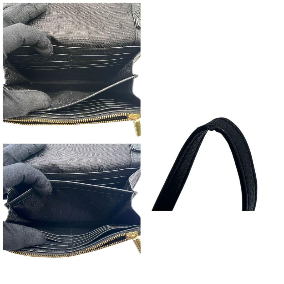 トリーバーチ ショルダーバッグ 肩掛け レザー 黒 ブラック 金具ロゴ チェーン Tory Burch - トリーバーチ Tory Burch チェーン ロゴ カバン