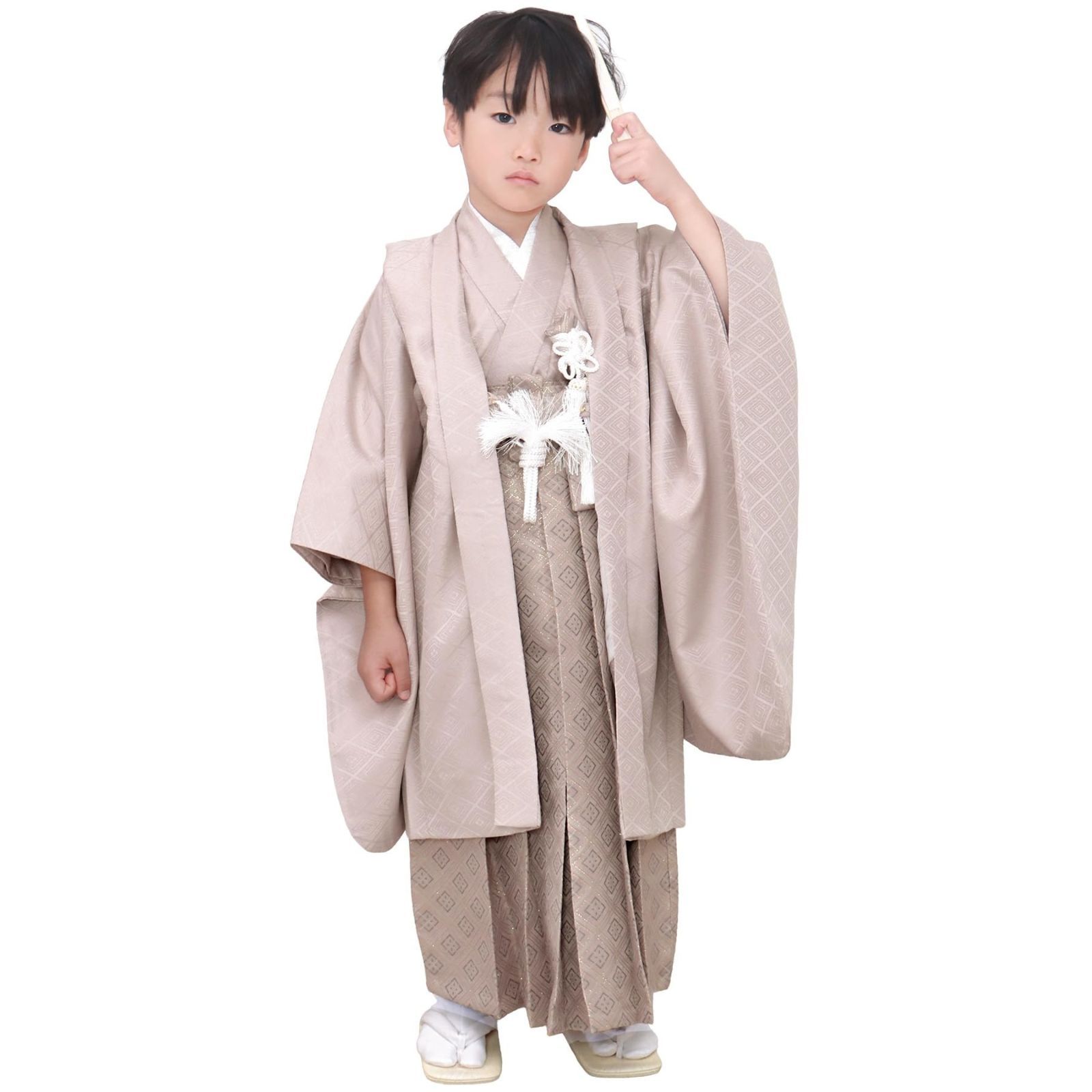 KYOETSU キョウエツ 七五三 5歳 男の子 着物 セット 羽織 袴 フルセット 753 くすみ 4.ブラウン 5歳サイズ