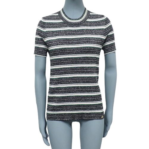 CHANEL(シャネル) 半袖 ボーダー ラメ ニット トップス アパレル 衣類