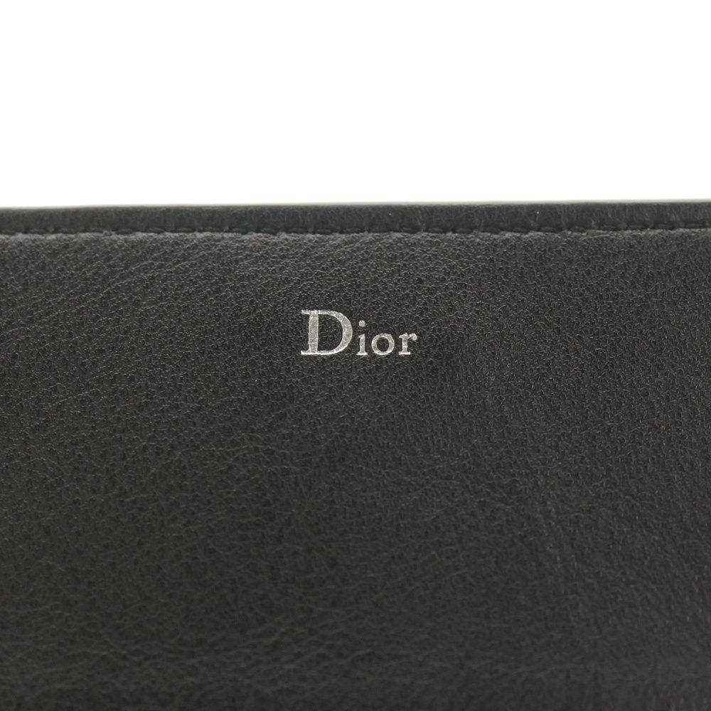  Dior HOMME ディオールオム BEEモチーフ 二つ折りカードケース レザー ブラック 名刺入れ 小物