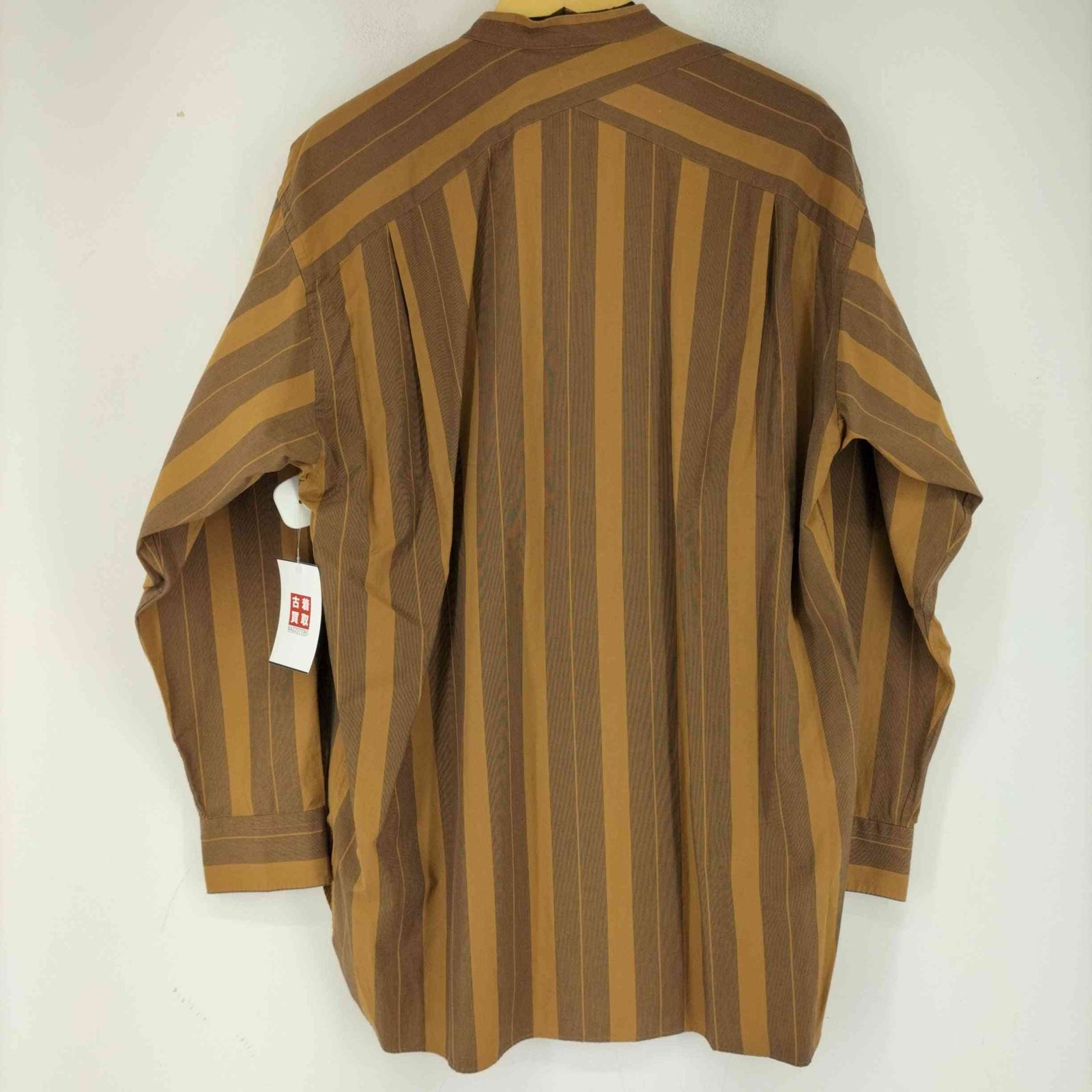 ULTERIOR OVERLAID BAND COLLAR バンドカラー アルテリア ULTERIOR OVERLAID BAND COLLAR BROWN SHIRT STRIPE