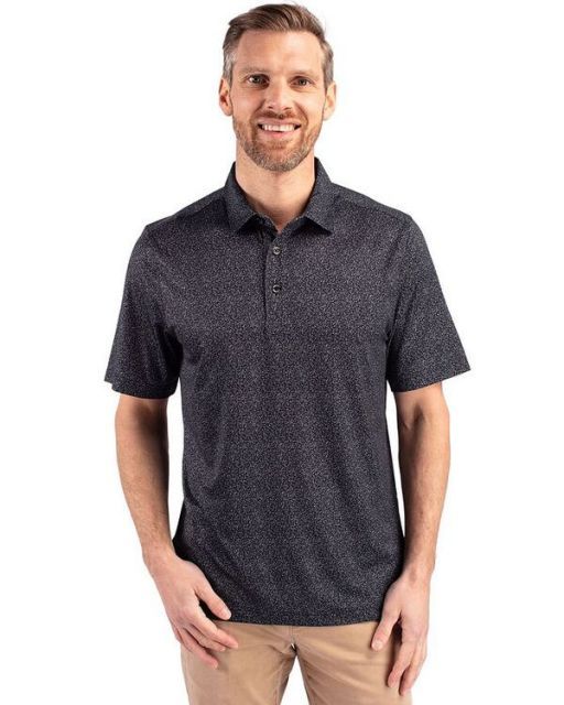 【送料無料】 カッターアンドバック メンズ ポロシャツ トップス Pike Micro Floral Print Stretch Mens Polo Shirt Black