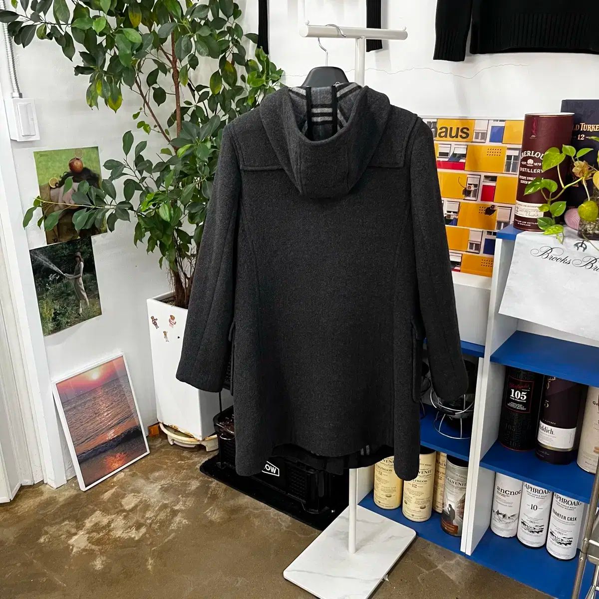 バーバリー ダークグレー ダッフルコート ウール BURBERRY(バーバリー ) ウーマンズ ダッフルコート Uk14 - メルカリ