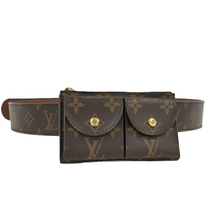 LOUIS VUITTON サンチュール ポシェット デュオ ウエストバッグ モノグラム ブラウン M9836