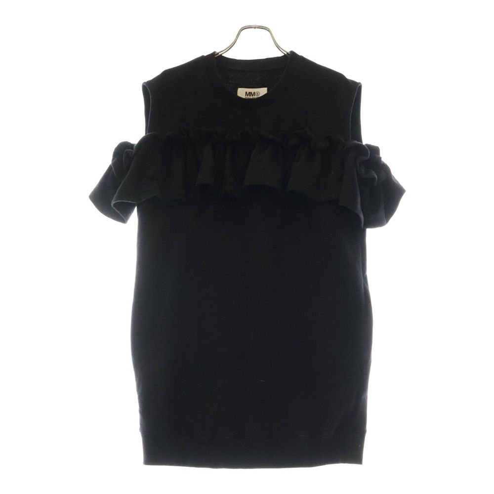 MM6 Maison Margiela エムエムシックスメゾンマルジェラ フリルデザイン スウェット ワンピース S52CT0601 S25454 ブラック レディース
