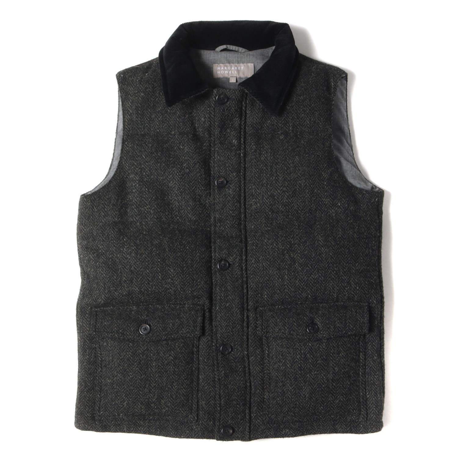 MARGARET HOWELL マーガレットハウエル ベスト サイズ:L HARRIS TWEED 