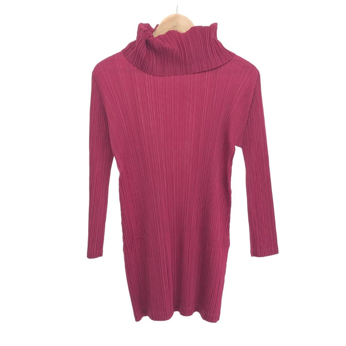 PLEATS PLEASE プリーツプリーズ ハイネックロングブラウス サイズ 2 チュニック丈 PP82LK922 ボルドー レディース | 240001161184