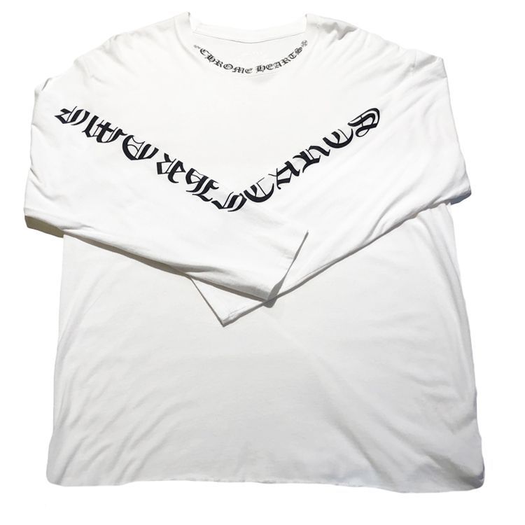 クロムハーツ ロングスリーブホースシュー ロンT 白 CHROME HEARTS クロムハーツ（原本無） Horseshoe L/S Tee ホース