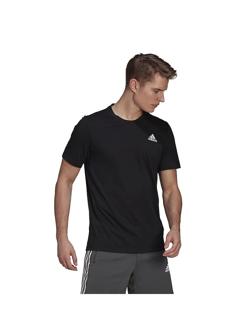 [アディダス] 半袖 Tシャツ エアロレディ デザインド トゥ ムーブ メンズ ブラック/ホワイト(GR0514) L [ブラック/ホワイト(GR0514)] [L]