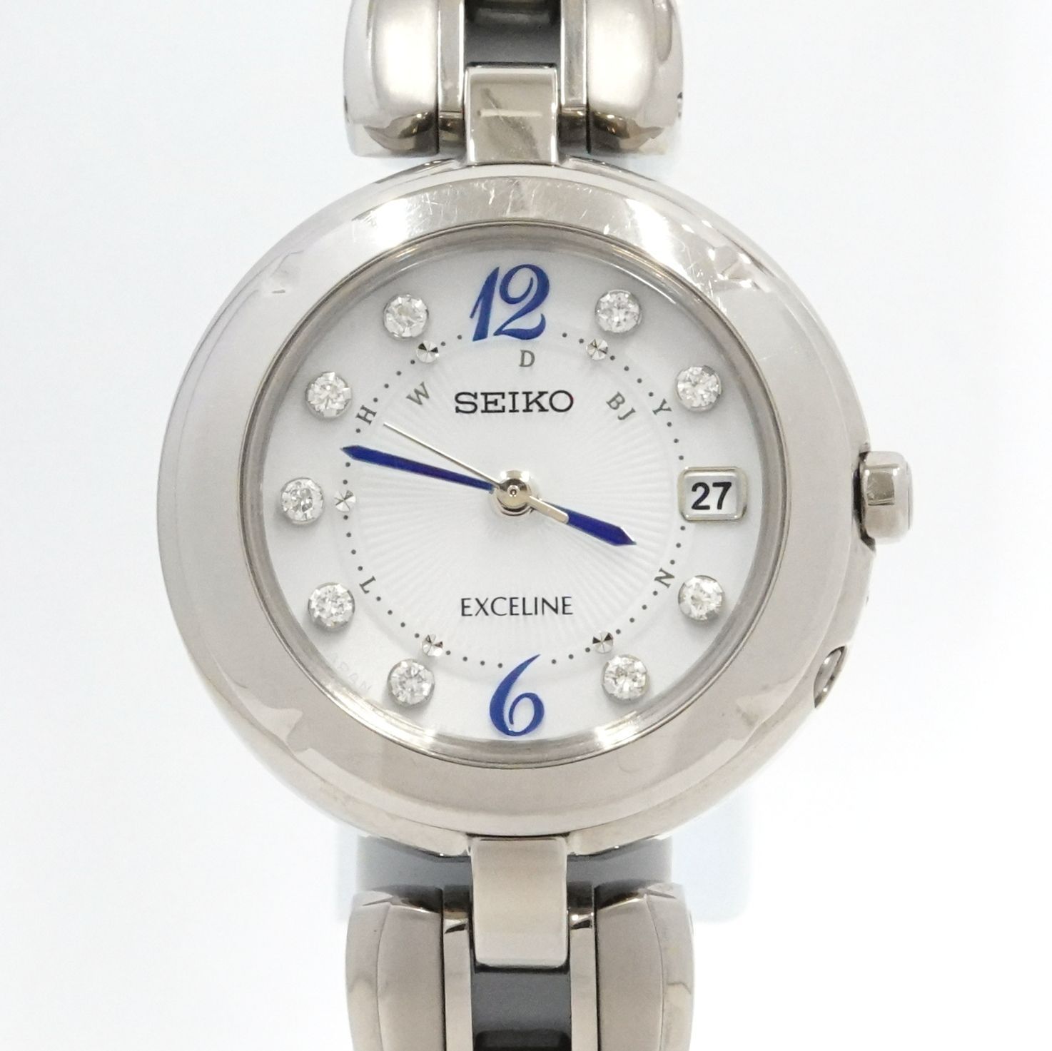 電波ソーラー、希少、美品】セイコー エクセリーヌ チタン 1B22-0BJ0