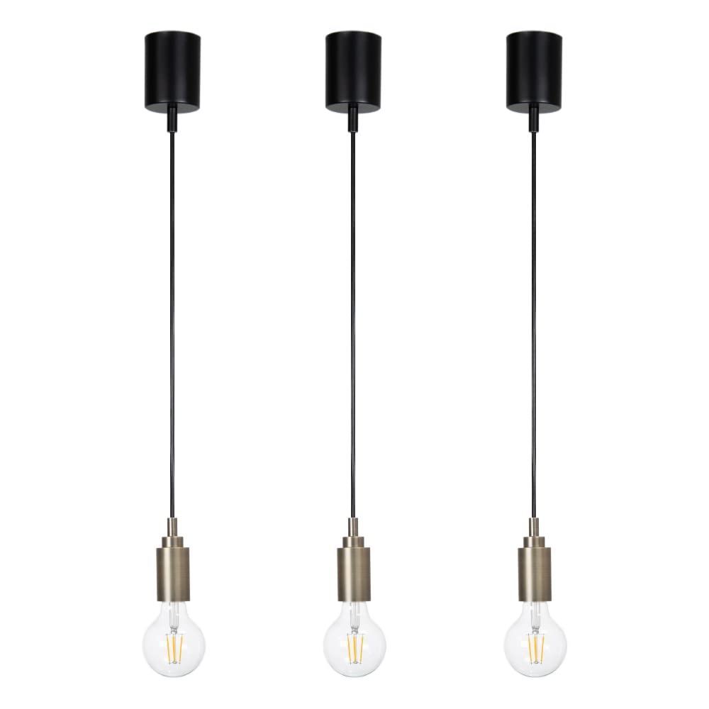 商品 北欧 おしゃれ アンティーク 照明器具 E26 LED 吊り下げ エジソン ライト 電球 適合 ソケット 引っ掛けシーリング ペンダント ダクトレール 照明 ライティングレールタイプ ペンダントライト ３個