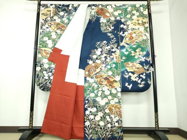 平和屋着物 豪華振袖 駒刺繍 地紙鳳凰花文 暈し染め 金彩 正絹 DAAX4468ps