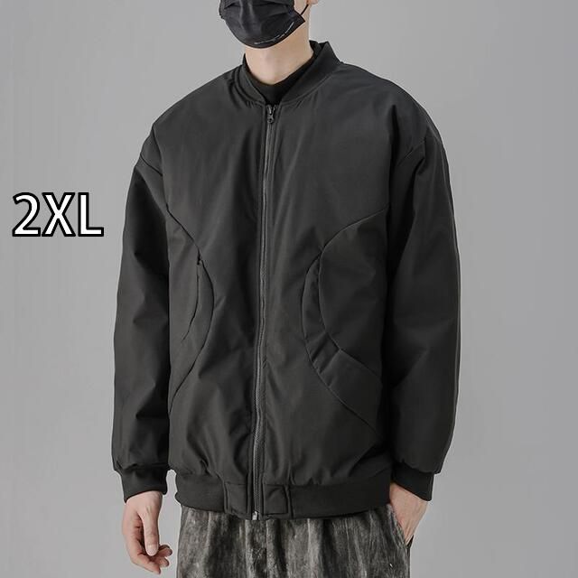 2XL 秋冬 コーデ メンズ 服 シンプル ファッション オシャレ 大人 かっこいい 大きいサイズ ストリート 紳士服 コットン コート レトロ カジュアル 暖かい ボンバー ジャケット コットン