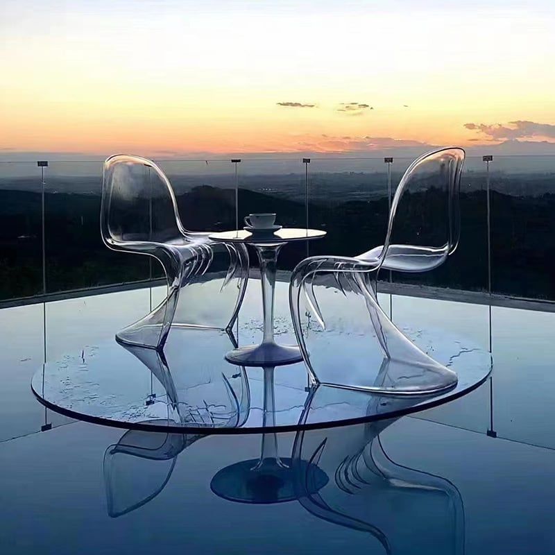 クリア 透明 プールサイド ベランダ 屋外 椅子 チェア シンプル キャスターなし おしゃれ 軽量 スタッキング インテリア