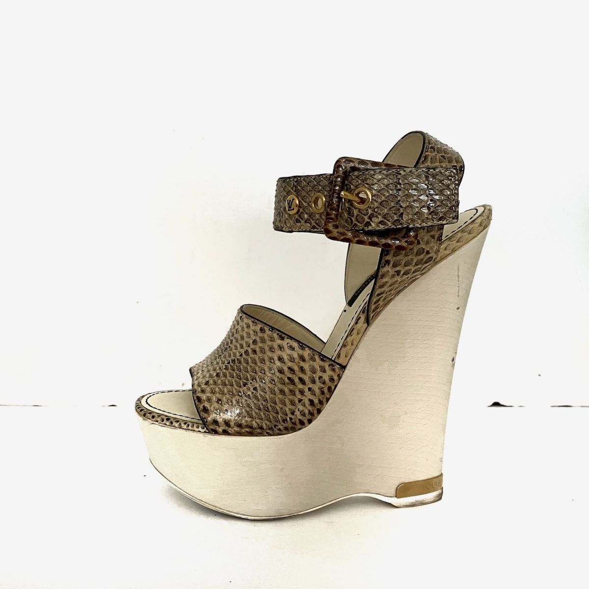LOUIS VUITTON パイソンウェッジソール