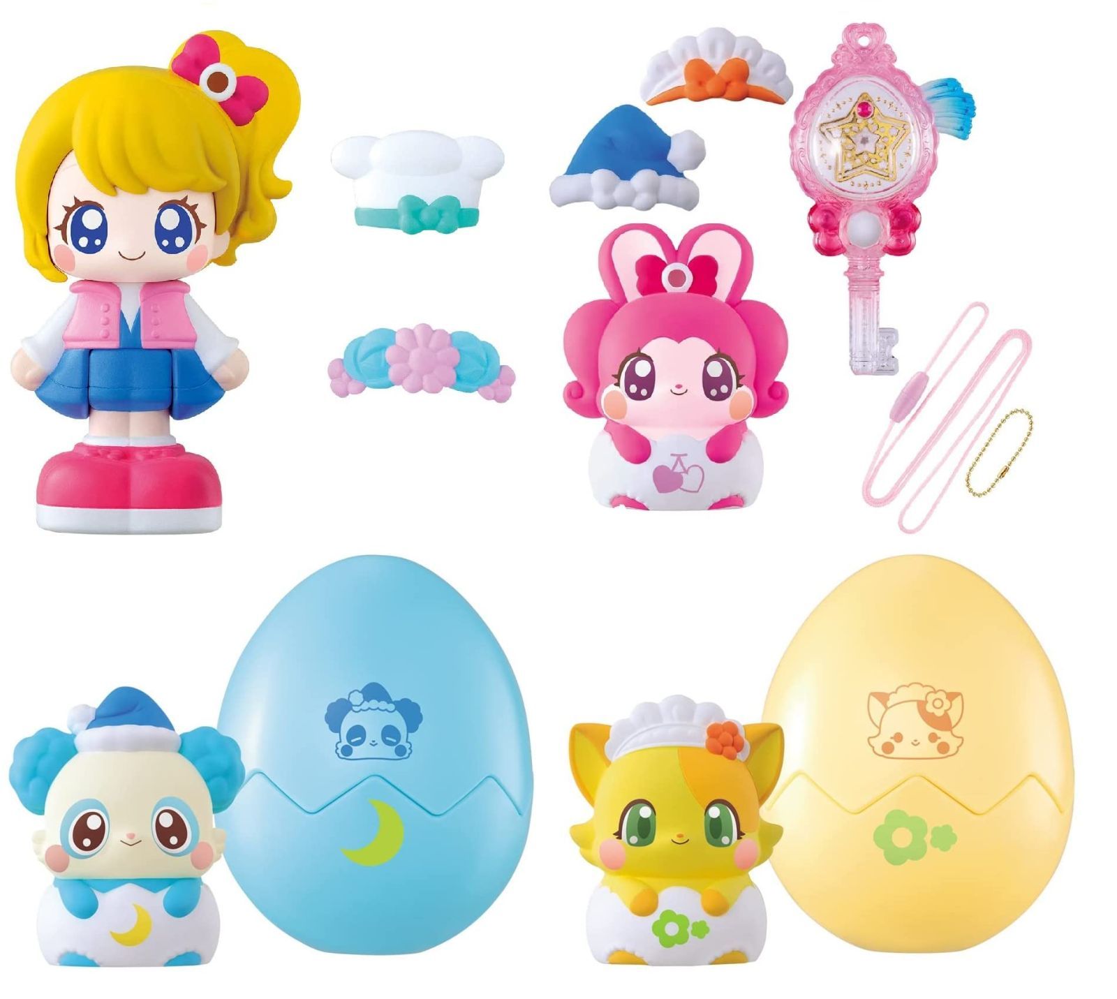 キラキラハッピー ひらけ! ここたま メインキャラクター リボン ちゃこ ピロー ほしのがわはるか ドール ④点 セット ここたま おもちゃ