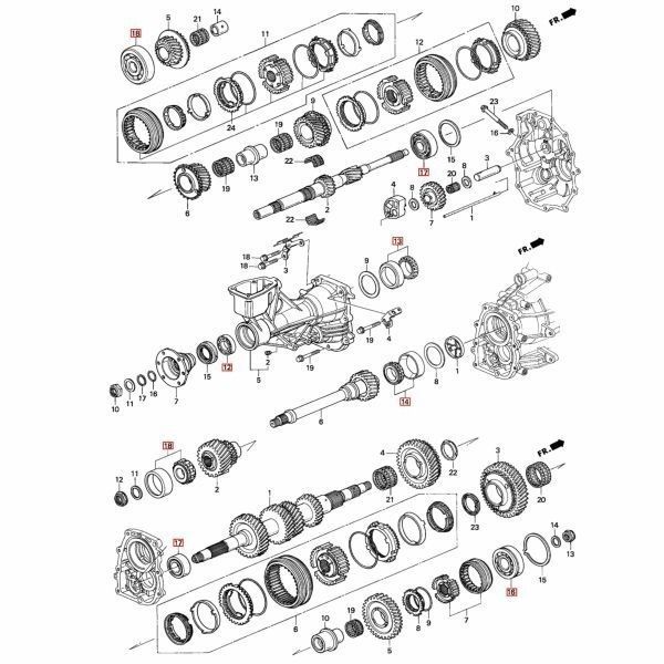 新品 S2000 AP1/2 トランスミッション ギアボックス ベアリング 8点 新品 ホンダ純正 S2000 AP1 AP2 トランスミッション ギアボックス