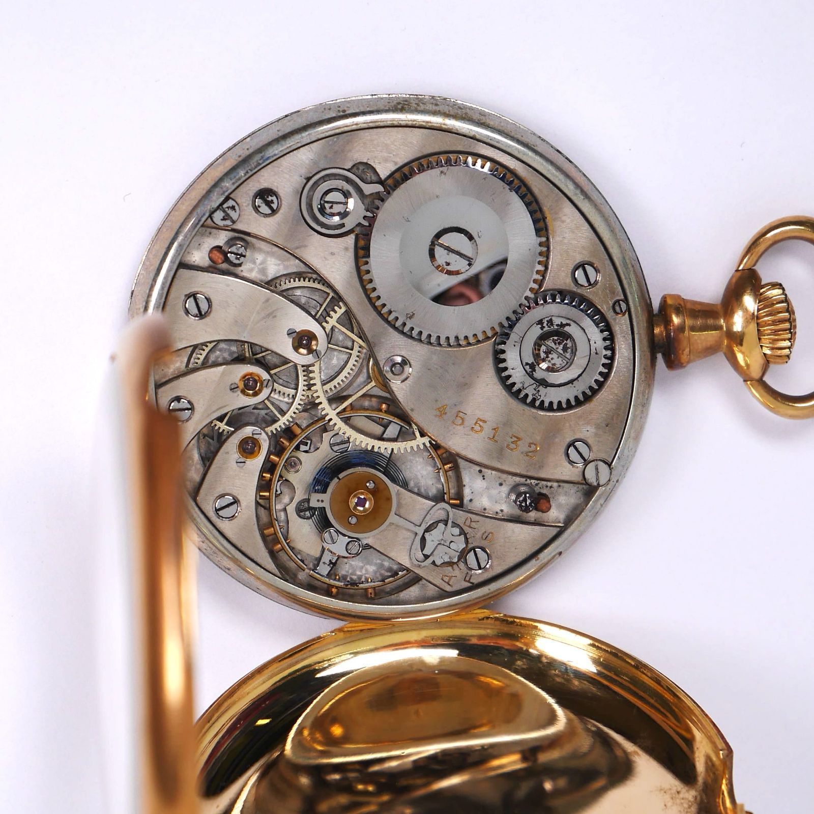 no18 不動品 【稀少 K18無垢】JUVENIA ジュベニア 15石 懐中時計