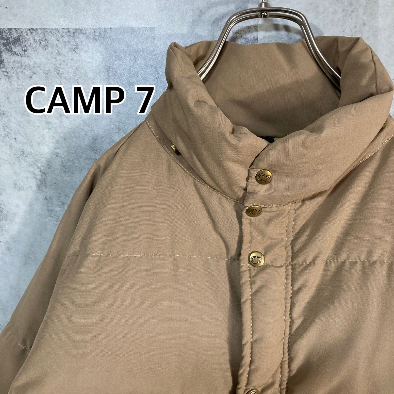 70s ヴィンテージ CAMP7 タロンジップ ダウンジャケット ベージュ 70s USA製 CAMP7 キャンプセブン ダウンジャケット ベージュ M