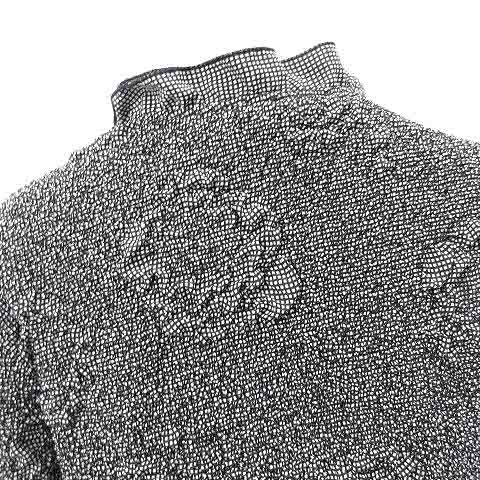 シャネル CHANEL P23141V12110 カーディガン 長袖 フリル カメリア チェック 黒 ブラック 38  レディース シャネル CHANEL P23141V12110 カーディガン 長袖 フリル