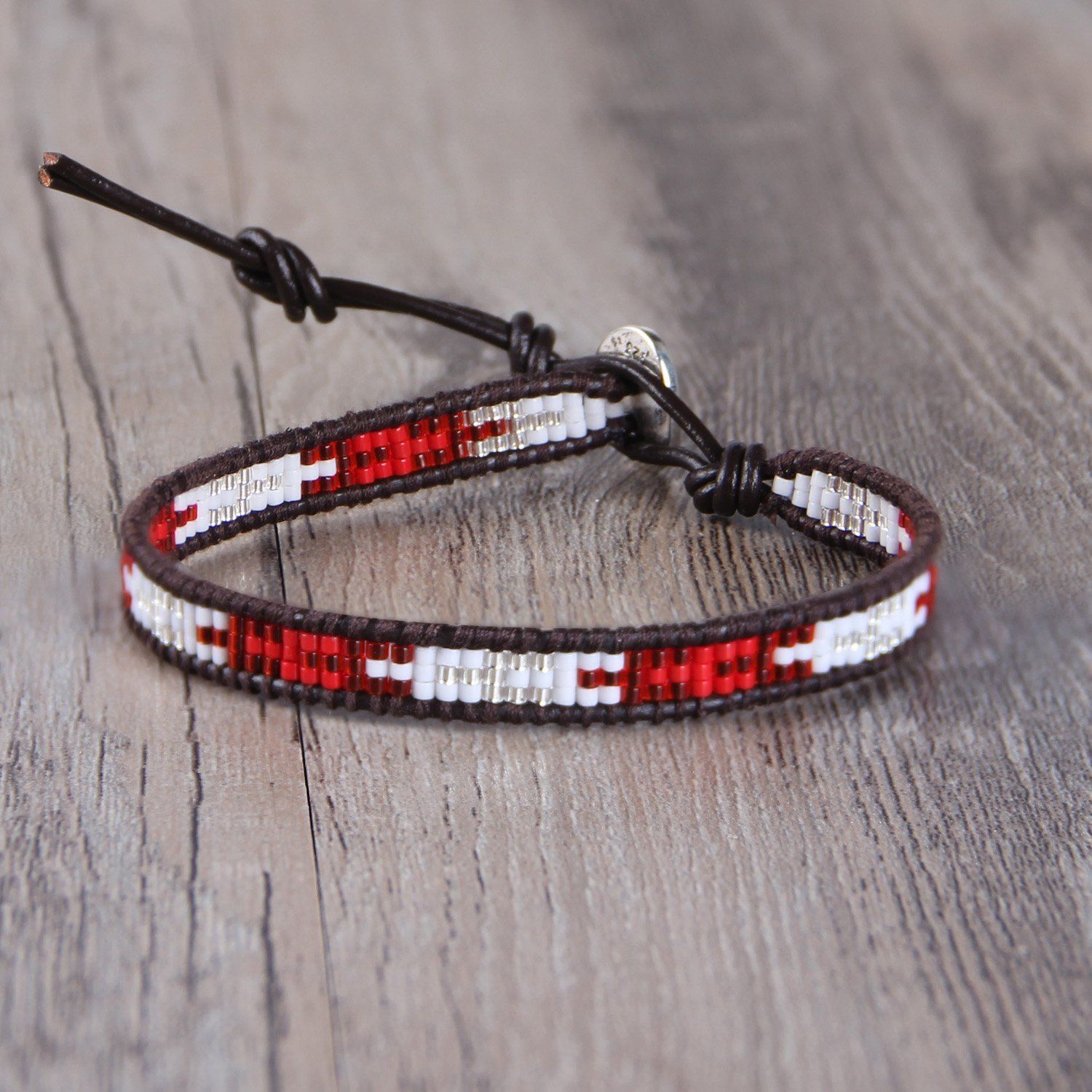 数量 ビーズ 革紐 バングル ブレスレット レザー 手作り ラップ 腕輪 シングル -E KELITCH